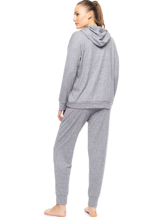 Pink Label Γυναικείο Σετ Πιτζάμας Grey