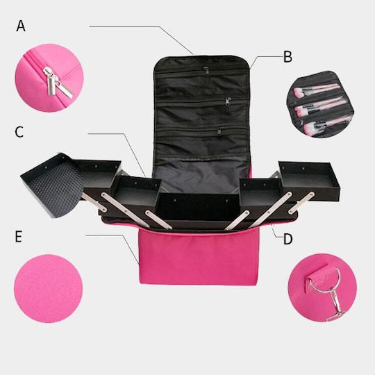 Material textil Geantă cosmetică Roz Înălțime: 19 cm x Lățime: 24 cm x Adâncime: 28 cm