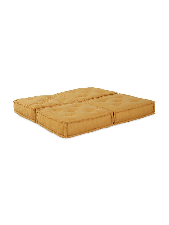 Bean Bag Sofa Poof Yellow 70x70x36cm
