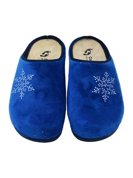 Anatomical Leather Women's Slippers Blue