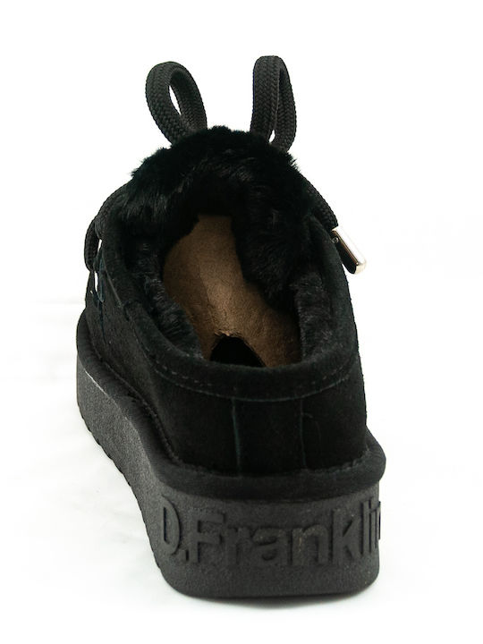 Closed Leather Women's Slippers Black