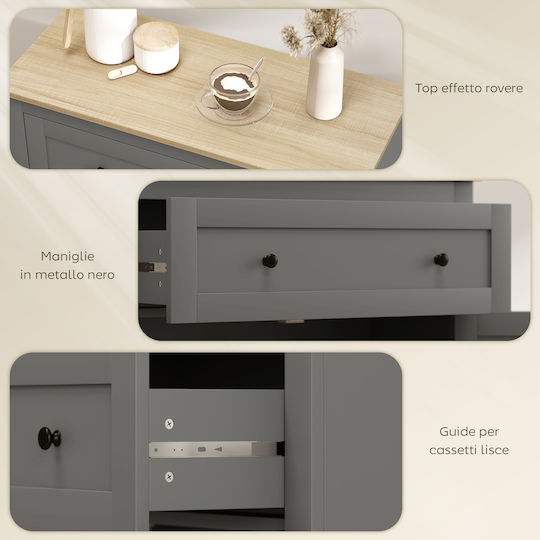 Sideboard made of Wood & Metal with Drawers Colorful 78.5x35x80cm