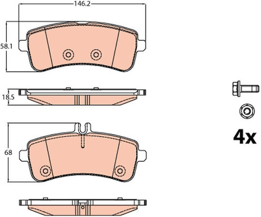 Trw Brake Pad Set Disc Brake Gdb2079