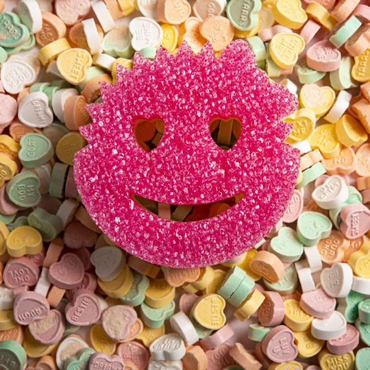 Σφουγγάρι Scrub Daddy Scrub Mommy Heart Dual-sided Scrubber & Sponge Special Edition Pink Yellow