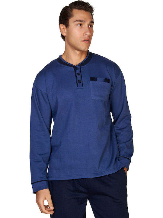 Comfort Men's Winter Pajamas Set Blue
