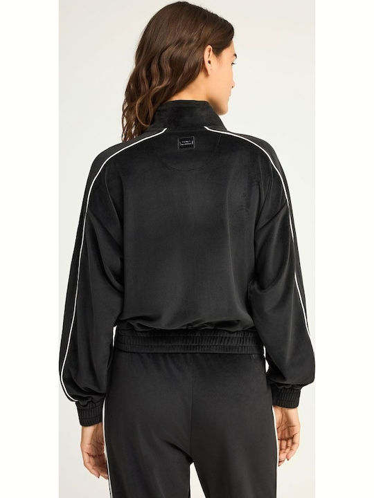 Women's Sweatshirt Jacket Velvet Black