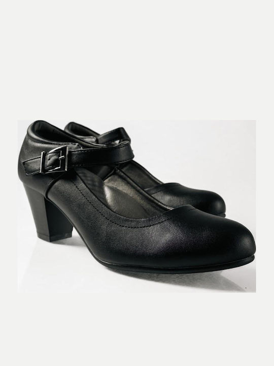 Pumps mit Riemchen Schwarz