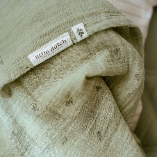 Little Dutch Pânză Swaddle Din Muselină Verde 120x120cm