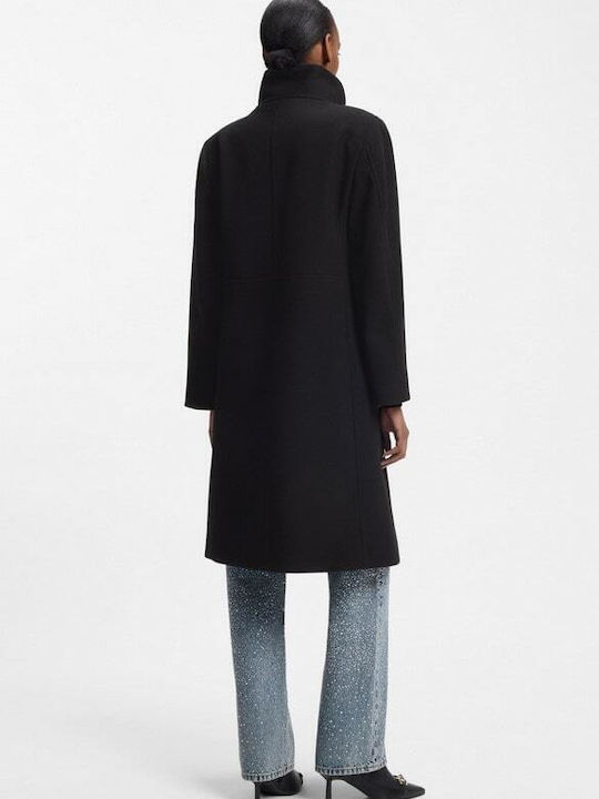 Women's Black Coat with Zipper