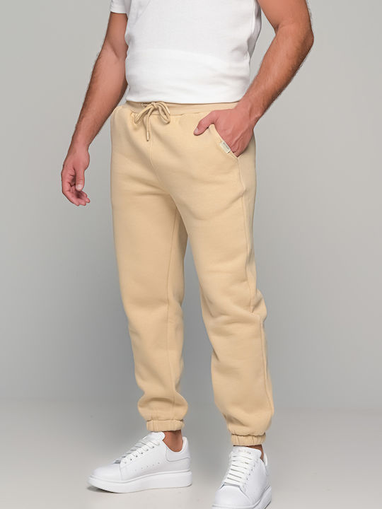 Basic Sweatpants with Elastic Beige