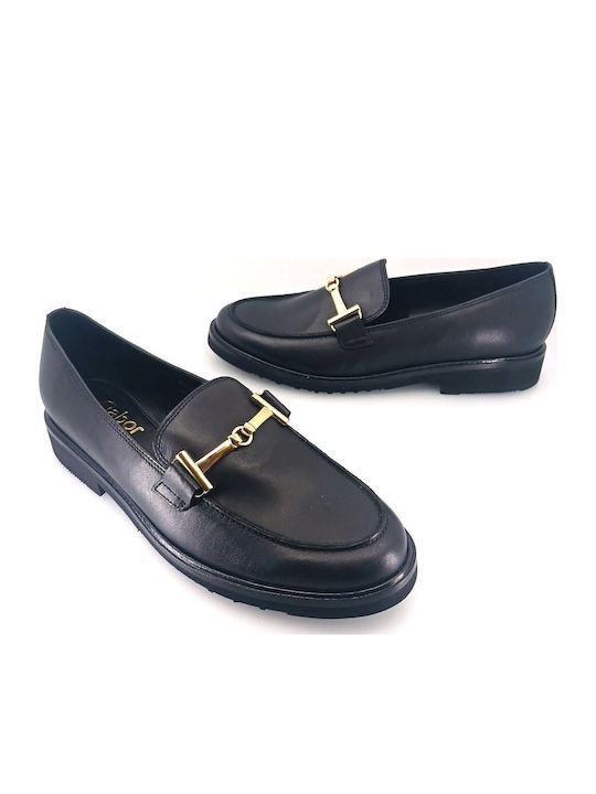 Δερμάτινα Γυναικεία Loafers σε Μαύρο Χρώμα