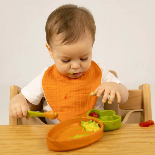 Oli&Carol Feeding Set made of Wood Orange 2pcs