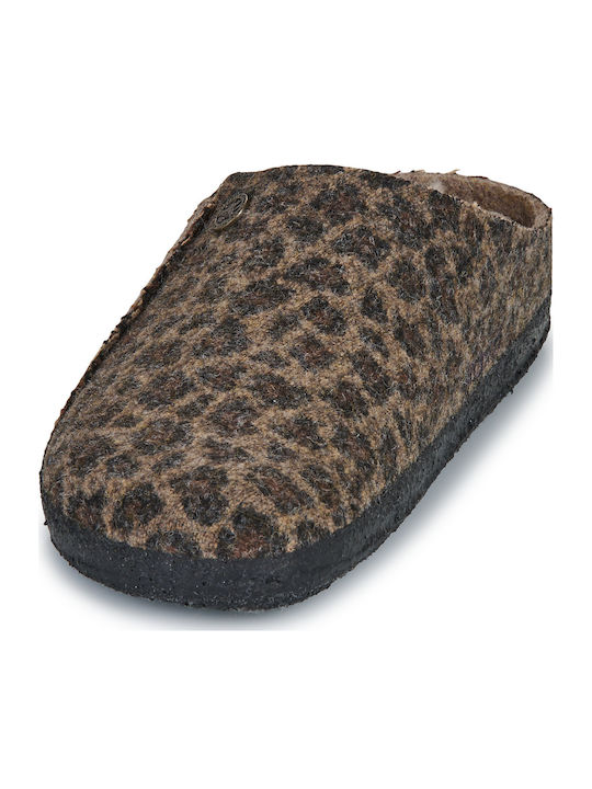 Zermatt Shearling Зимни Дамски Чехли Кафяв Тясна Форма