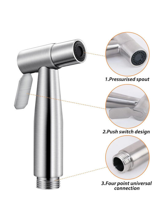 ACP Wall Mounted Bidet Set Silver