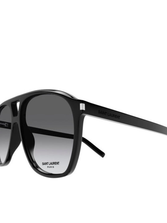 Ysl Dune Men's Sunglasses with Black Plastic Frame and Black Gradient Lens SL596 006
