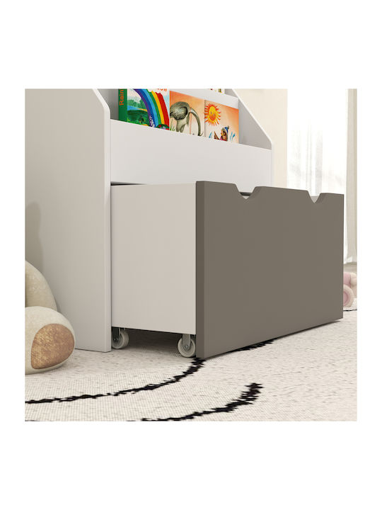Kids Wooden Bookcase Gray 62.5x30x70cm