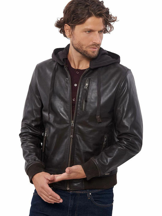 Sugar Buffalo Leather Jacket Brown
