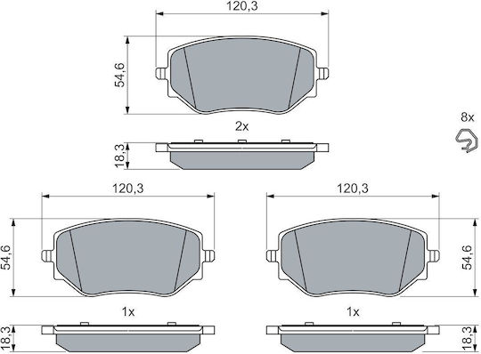Bosch Brake Pad Front for Dacia Duster