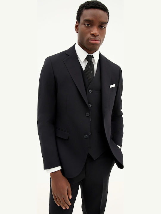 Men's Vest Slim Fit Black