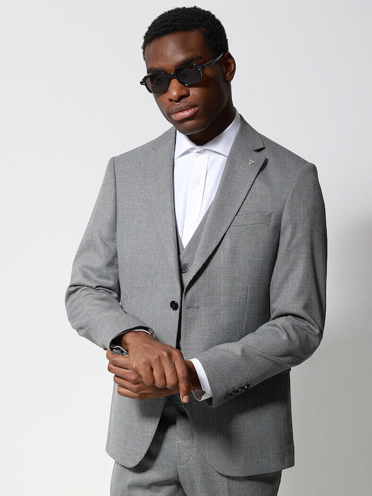 Men's Suit with Vest Gray