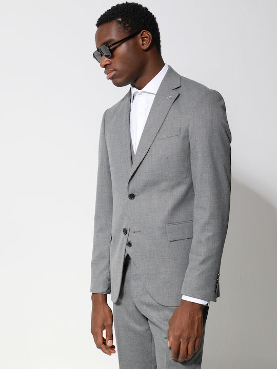 Men's Suit with Vest Gray
