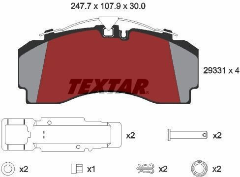 Textar 2933101 Brake Pad Set Disc Brake
