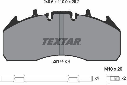 Textar 2917401 Brake Pad Set Disc Brake