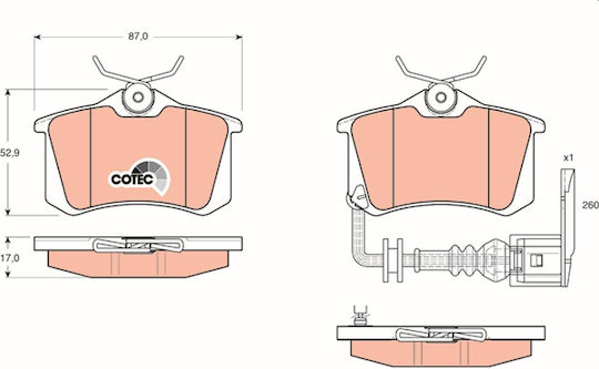 Trw Brake Pad Set Disc Brake Gdb1475