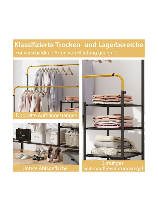 Costway Rollbar Kleiderständer Gold 135x54x170cm