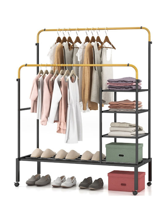 Costway Rollbar Kleiderständer Gold 135x54x170cm