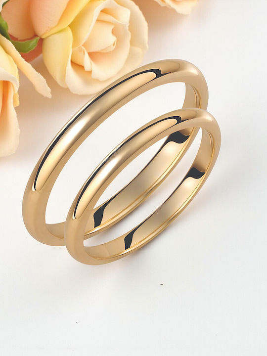 Valauro Wedding Rings Set Yellow Gold 9K – Width 2mm