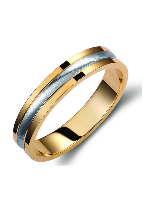 Σετ Βερών Γάμου Valauro Δίχρωμες Χρυσό 9k – Πλάτος 4.5mm