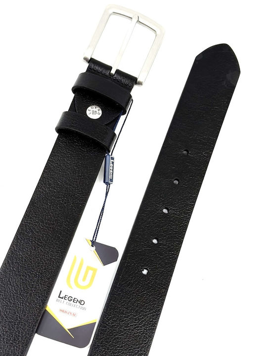 Wide Men's Belt Leather Black
