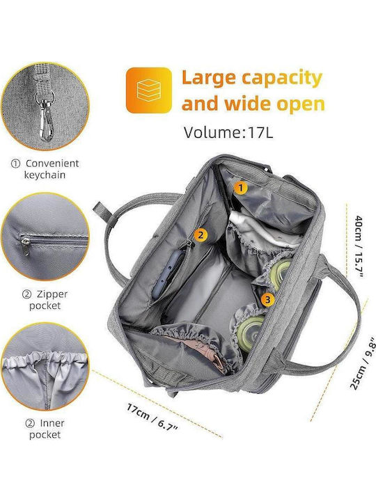 Rucsac Multifuncțional Pentru Mame Mark Ryden Impermeabil 17 L Material Oxford Buzunare Izolate Ușor De Atașat La Cărucior Gri