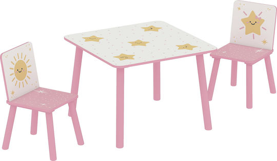 Kids Table and Chairs Set Pink Aiyaplay