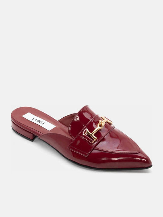 Flat Δερμάτινα Mules σε Μπορντό Χρώμα