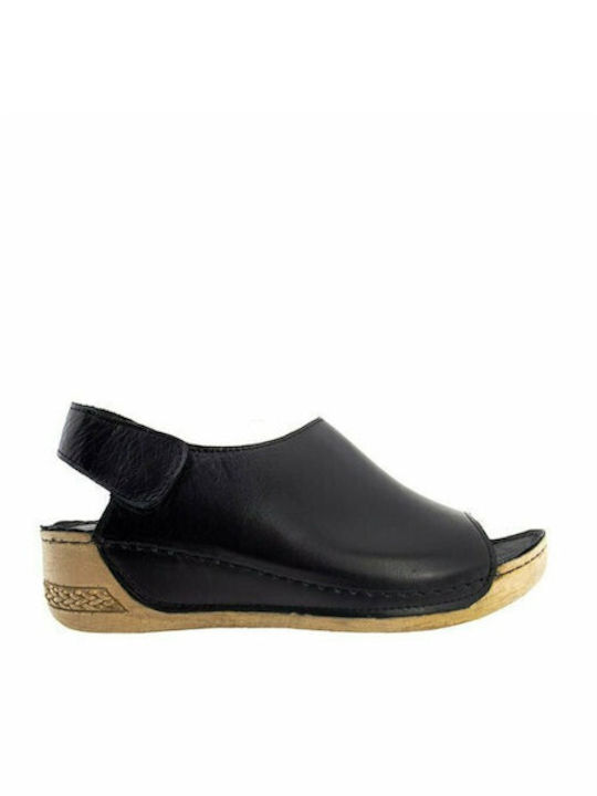 Leder Sandalen Anatomisch Schwarz