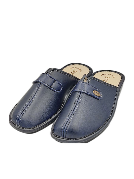 Broker Anatomical Leather Women's Slippers Blue