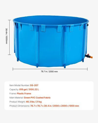 Vevor Vevor Fish Aquarium Capacity 89L Blue with Stand
