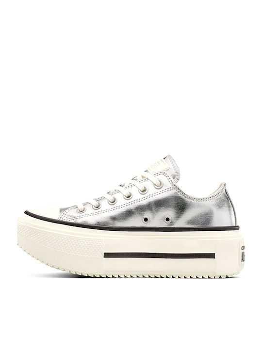 Converse Chuck Taylor All Star Lift Men's Flatforms Sneakers Silver Metallic / Egret / Black