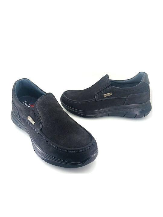 Leder Herren Slip-Ons Schwarz
