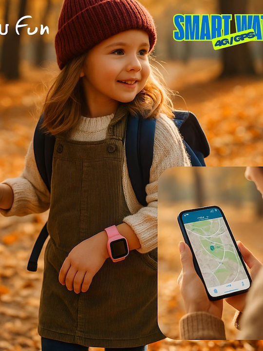 Zazu Fun Smart Watch 4g/gps Εντοπισμού & Βιντεοκλήση Ρόζ