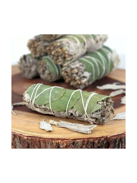 White Sage Eucalyptus Smudge Stick 10χ3cm Ραβδί Θυμιάματος Φασκόμηλο Ευκάλυπτος