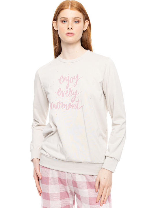 Pink Label Set Pijamale pentru Femei Off White
