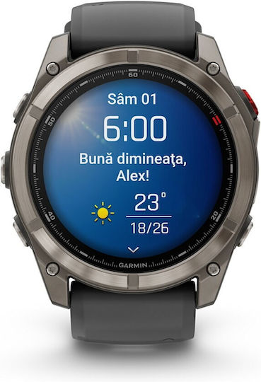 Garmin Fenix 8 Pro Титан 51мм Смартчасовник с eSIM и Пулсомер (Graphite/Black Silicone)