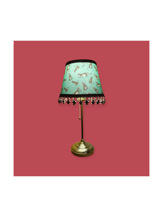 Oxygen Brown Leopards Table Lamp for E27 Socket with Brown Shade and Base