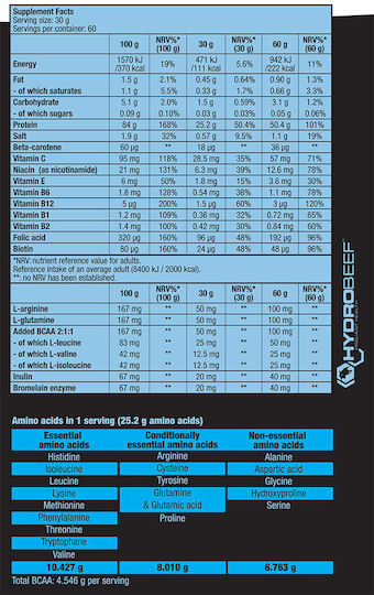 Biotech USA Beef Protein with Creatine Lactose Free with Flavor Vanilla Cinnamon 1.816kg