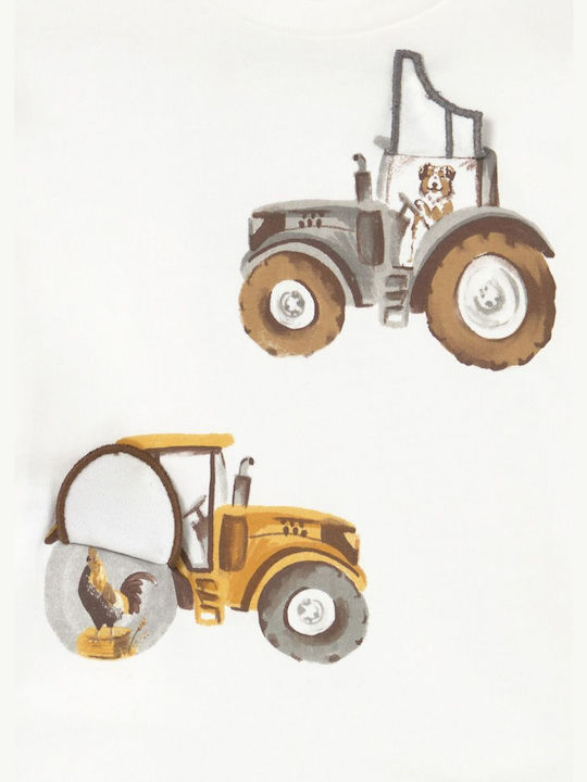 Παιδική Μπλούζα Μακρυμάνικη Κρεμ Playtractor