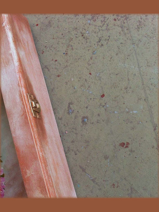 Artifact Cutie pentru Coroană de Nuntă Dreptunghiulară Lemnoasă Bronz 25x25εκ.