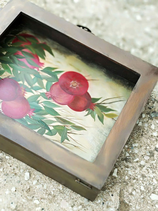 Artifact Στεφανοθήκη Ορθογώνια Ξύλινη Ροζ 30x25εκ.